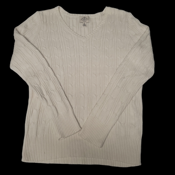 lot of 4 ST. JOHNS BAY V- Neck Cable knit Sweaters Sz.. Medium - Picture 4 of 5